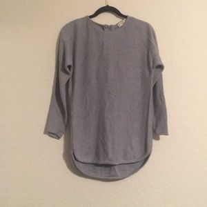 Michael Kors Grey Zip Curve Hem Sweater